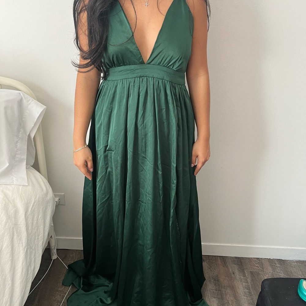 Emerald silk gown